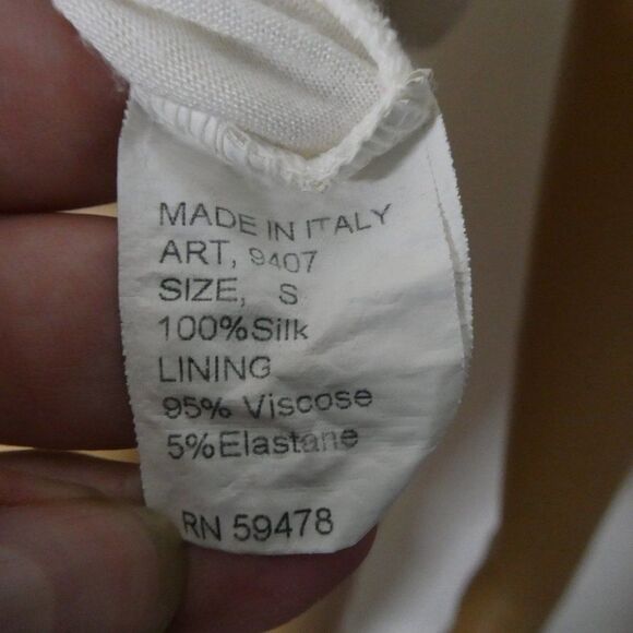 Elena Baldi Silk Sheer Flutter Sleeve Blouse Top - Picture 7 of 9